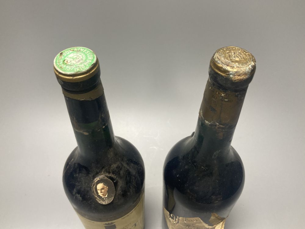 Two bottles of Chateau Talbot, 1953 and 1965